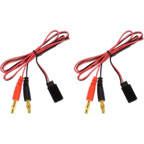 Apex RC Products Futaba Style Receiver Plug -> 4mm Banana Plug Charge Lead - 2 Pack #1420