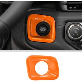 JWWY for Jeep JL Start Stop Button Cover Trim Sticker Push Start Button Ignition Protective Cover for 2024 Jeep Wrangler JL JLU & Gladiator JT Interior Accessories Red