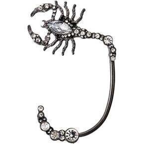 Punk Scorpion Ear Cuff Earring for Women Men Cubic Zirconia Crystal Non Piercing Cartilage Climber Crawler Wrap Cuffs Earrings Vintage Gothic Jewelry Gifts
