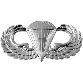 Parachutist Silver Metal Auto Emblem