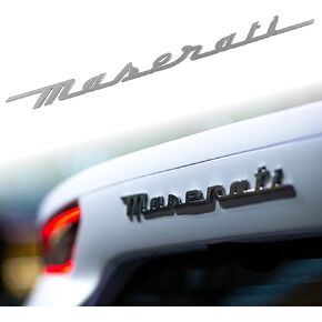 2PC Side Door Trident Logo Emblem Stickers,Meserati 3D Rear Window Badge Compatible with Qvattroporte,Ghiblii Series Accessories(Black Red) in Kuwait