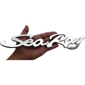 1Pc New Sea Ray Searay Script Emblem 3D Badge Letters Boat Logo Self-Adhesive Sticker Genuine Size Nameplate (Chrome)