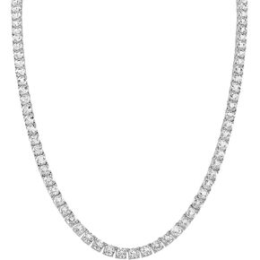 Bulova Jewelry Men's Black Rhodium Plated Sterling Silver Tennis Necklace inset with 5mm White Topaz Tennis Necklace, Length 22" Style:BVC1021-WSWTO