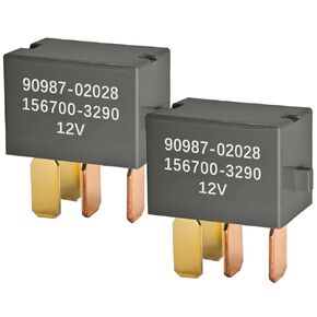 OEM Relay 90987-02028 (Pack of 2) - 12VDC 30A 4-Pin AC Automotive Relay for 1997-Up Toyota Vehicles - Direct Replacement, Easy Installation