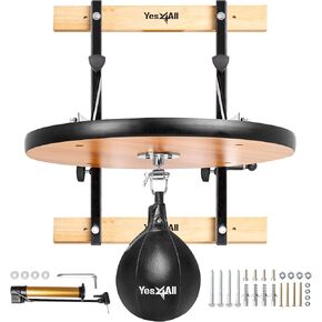 Yes4All 24 inches Adjustable Speed Bag Platform with 2 Speed Balls, Wall Mount Punching Bag Boxing Training Full Kit