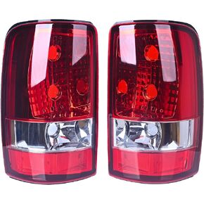 Tail Lights Compatible With 2000-2006 Chevy Suburban 1500 2500 Tahoe GMC Yukon Replace GM2819199 GM2818199 (Red Clear, without Bulbs Harness)