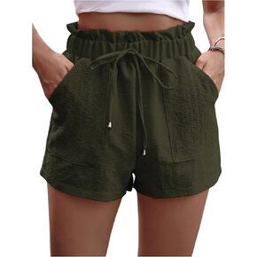 SOLY HUX Women's Elastic Waist Drawstring Shorts Summer Casual Lounge Shorts Beach Shorts