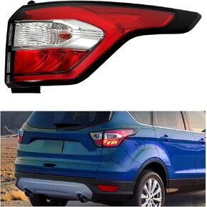 HECASA Tail Light Compatible with 2017-2019 Ford Escape Kuga Replacement for GJ5Z-13405-C Outer Tail Brake Lamp Clear Lens Driver Left Side