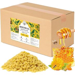 Organic Beeswax pellets 0.44LB, VEGISHINE Pure and Natural White Beeswax for Candle Making, DIY Skin Care, Lip Balm, Polishing, Lotion, Soap, Candle Making Supplies