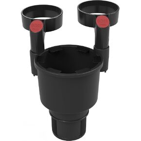 Triple Car Cup Holder Expander Adapter with Offset Adjustable Base and Large Bottles