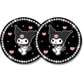 2Pcs Bling Car Cup Coaster, 2.75 Inch Cute Universal Silicone Non-Slip Cup Holders Coaster, Funny Car Decor Car Interior Accessories for Women Men