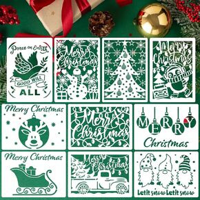 Christmas Stencils for Painting on Wood 6" Christmas Stencil Xmas Holiday Stencil Cardinal/Pet/Nativity Templates(Mix Stencil 20p/6in)