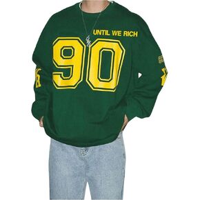 Verdusa Men's Drop Shoulder Letter Graphic Sweatshirts Casual Long Sleeve Pullover Tops
