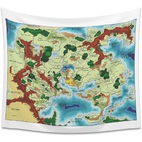 POLYMORPH PRINTS Greyhawk Indoor Wall Tapestry, Flanaess Advanced Dungeons and Dragons Indoor RPG Map Home Wall Decor | AD&D (40" x 34")