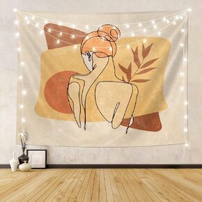 SUOTEMEIFEI Simple Strokes Of Female Boho Tapestry, Minimalist Abstract Wall Minimalist Art Bedroom Living Room Decoration, College Dormitory Wall Hanging