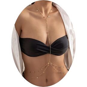Simple Belly Chain for Women and Girls Gold Silver Star Waist Chain Beach Bikini Body Jewelry adjustable 68-93cm