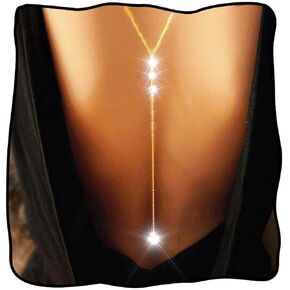 سلسلة الجسم من أحجار الراين من JEWEKY قلادة خلفية من الكريستال اللامع مجوهرات الزفاف الذهبية للجسم للنساء in Kuwait