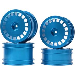 1/10 Buggy Aluminum Front Rear Wheel Rims for Tamiya TD4 TT02B DF03 DT03 Dark Impact Lois Redcat RC 4WD Buggy Car (Blue)