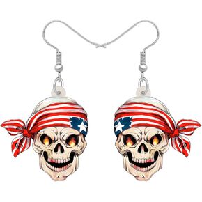 Bonsny Acrylic Drop Dangle Halloween Skeleton Skull Earrings Punk Jewelry For Women Gift