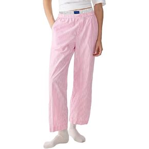 Women Y2k Striped Pants Pajama Pants Elastic High Waist Wide Leg Lounge Pj Pants Soft Pajama Bottoms Sleepwear