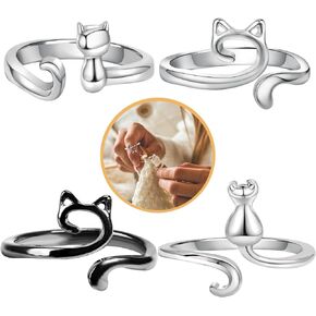 Namifin Crochet Ring for Fingure Adjustable Crochet Tension Ring Yarn Tension Rings Easy Crocheting Crochet Accessories Mother Grandma Thanksgiving Presents