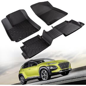 حصائر أرضية مناسبة لجميع الأحوال الجوية لملحقات Hyundai Kona 2024 2025. حصائر أرضية سيارة من مطاط TPE مقاومة للماء مناسبة خصيصًا لحصائر أرضية Hyundai Kona 2024 2025 SE SEL N Line Limited in Kuwait
