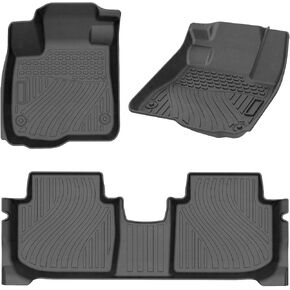 Car Floor Liner & Cargo Mats Fit for Honda CR-V CRV 2023 2024, TPE Front & Rear Auto Floor Liners All Weather Heavy Duty Black
