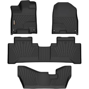 Binmotor-All Weather Custom Floor Mats for Acura MDX 2014-2020(only for 7 Seat, No Hybrid Models),1st & 2nd & 3rd Row Full Set Car Mats TPE,Heavy Duty Car Floor Liners Accessories