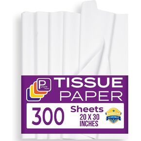 Purple Papers Pack of 100 Sheets Easter White Packing Tissue Paper | 20 x 30 Inch Acid-Free Tissue Wrapping Paper Bulk for Weddings Birthday DIY Project Christmas Gift Wrapping Crafts Decor