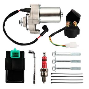 3 Bolt 12 Teeth Starter & Relay & CDI & Spark Plug for 50cc 70cc 90cc 100cc 110cc 125cc Chinese ATV Go Kart Dirt Bike Quad 4 Wheelers， for TaoTao Jonway SunL Roketa SSR Most Chinese Brands