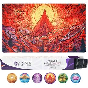 MTG Playmat 24x14 Inches – Magic The Gathering Playmat with Original Handcrafted Art, Non-Slip TCG Playmat with Rubber Bottom and Stitched Edges, Commander TCG Rollable & Foldable Card Mat (Black) in Saudi Arabia