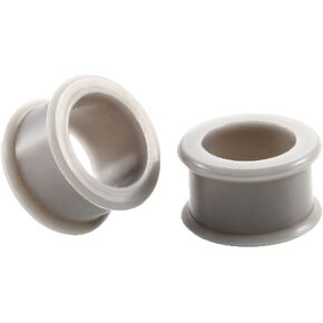 Pair 1-9/16" (40MM) GRAY SILICONE FLAT FLARE TUNNELS Double Flare Gauges Thin Soft Flexible Flesh Plugs (2pcs)