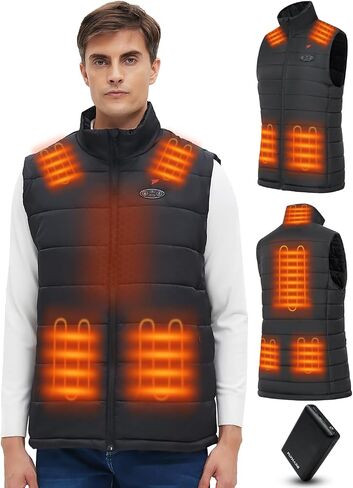 Flyhare Heated Vest for Men with Battery Pack Included, Warming Men's Heated Vest Electric, Lightweight Heated Jacket in Saudi Arabia