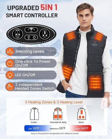Flyhare Heated Vest for Men with Battery Pack Included, Warming Men's Heated Vest Electric, Lightweight Heated Jacket in Saudi Arabia