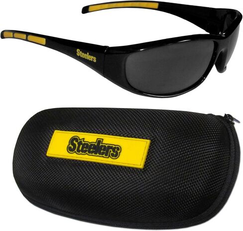 NFL Detroit Lions Wrap Sunglasses & Zippered Case, Blue in Saudi Arabia