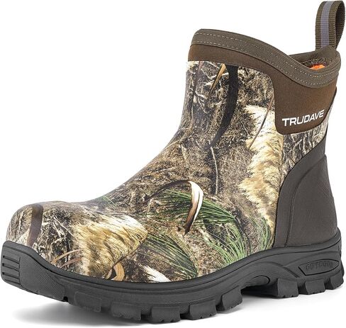 Men's Rain Boots Waterproof Garden Shoes, Ankle Rubber Work Boots, Camp Boots for Mud Snow Farm & Hunting Hiking Fishing Farming Working Outdoor, Size 7-14 in Saudi Arabia
