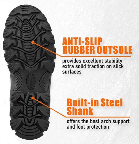 Men's Rain Boots Waterproof Garden Shoes, Ankle Rubber Work Boots, Camp Boots for Mud Snow Farm & Hunting Hiking Fishing Farming Working Outdoor, Size 7-14 in Saudi Arabia