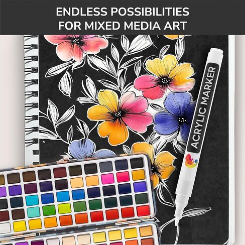 Zenacolor 5 White Paint Pen - Fine Tip for Precision - White Paint Marker Ideal for Rock Painting, Canvas, Wood, Glass in Saudi Arabia