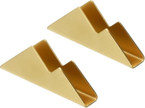 PATIKIL Business Card Holder for Desk, 2 Pack Metal Business Card Holders Stainless Steel Card Stand Organizer Cards Display for Office Exhibition, Gold Tone in Saudi Arabia