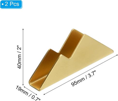 PATIKIL Business Card Holder for Desk, 2 Pack Metal Business Card Holders Stainless Steel Card Stand Organizer Cards Display for Office Exhibition, Gold Tone in Saudi Arabia