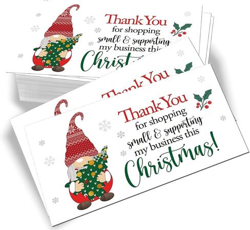 100 Mini Thank You Supporting My Small Business Elk Christmas Business Thank You Cards Shopping Purchase Thanks Greeting Cards to Customer Appreciation Cards for Small Business Owners Package Inserts in Saudi Arabia