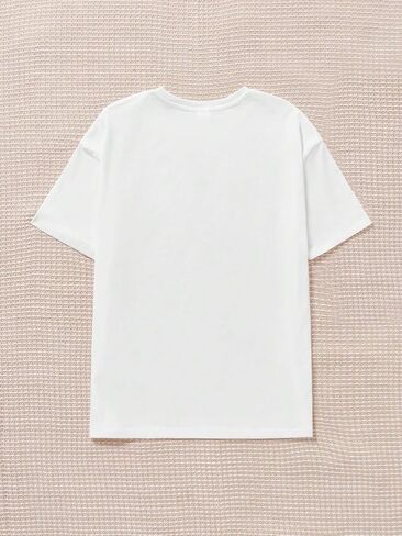 SOLY HUX Girl's Graphic Tees Figure Print Short Sleeve Drop Shoulder T Shirt Tops in Saudi Arabia