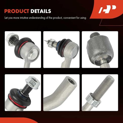 مجموعة A-Premium مكونة من 6 قطع، رابط شريط أمامي، نهاية قضيب ربط خارجي داخلي، متوافق مع Honda Pilot 2016-2023، Ridgeline 2017-2023، Passport 2019-2023 وAcura MDX 2014-2020/2022 in Saudi Arabia