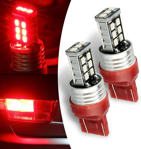 2 PCS 7443 T20 Car LED Turn Signal Light Bulbs, Double Wire Waterproof Durable Vehicle Brake Light, Universal Automotive Reversing Light Accessories for Truck SUV Car (White) in Saudi Arabia