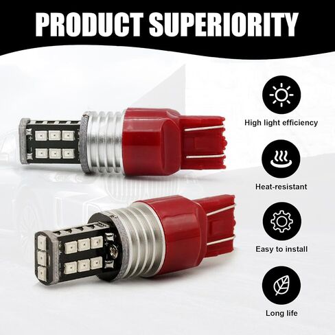 2 PCS 7443 T20 Car LED Turn Signal Light Bulbs, Double Wire Waterproof Durable Vehicle Brake Light, Universal Automotive Reversing Light Accessories for Truck SUV Car (White) in Saudi Arabia