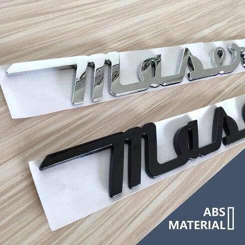 2PC Side Door Trident Logo Emblem Stickers,Meserati 3D Rear Window Badge Compatible with Qvattroporte,Ghiblii Series Accessories(Black Red) in Kuwait