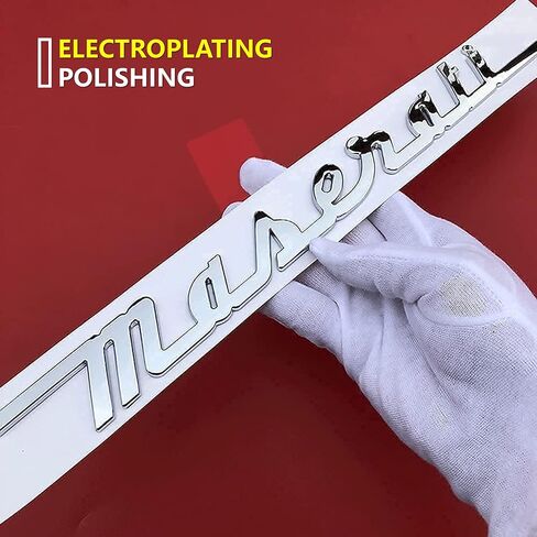 2PC Side Door Trident Logo Emblem Stickers,Meserati 3D Rear Window Badge Compatible with Qvattroporte,Ghiblii Series Accessories(Black Red) in Kuwait