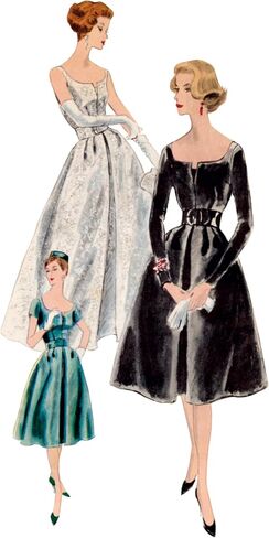 Vogue Misses' Vintage 1959 One-Piece Dress and Petticoat Sewing Pattern Packet, Design Code V2003, Sizes 6-8-10-12-14, Multicolor in Saudi Arabia