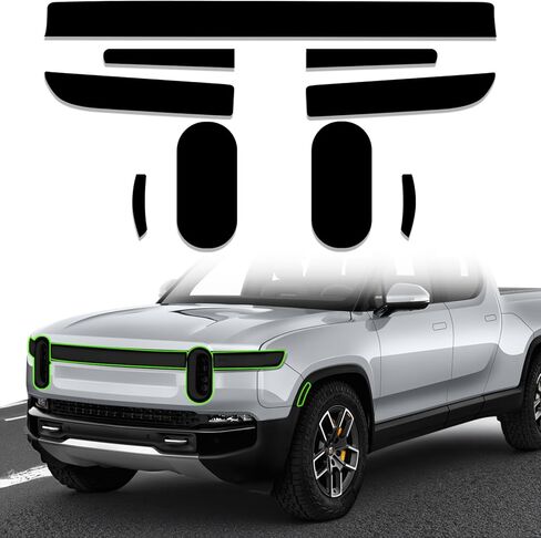 Precut Tint Kit Film Fit for Rivian R1S R1T Accessories with Gloss Dark Smoke Wrap Cover Vinyl Decals Exterior Parts (R1S /R1T Headlight) in Saudi Arabia