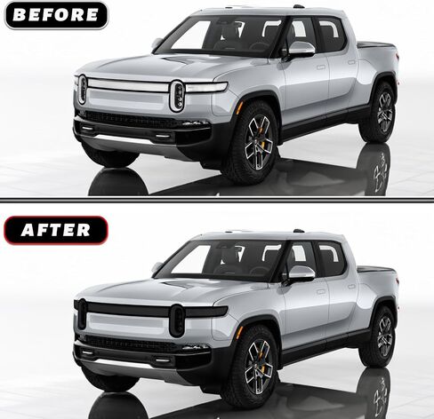 Precut Tint Kit Film Fit for Rivian R1S R1T Accessories with Gloss Dark Smoke Wrap Cover Vinyl Decals Exterior Parts (R1S /R1T Headlight) in Saudi Arabia